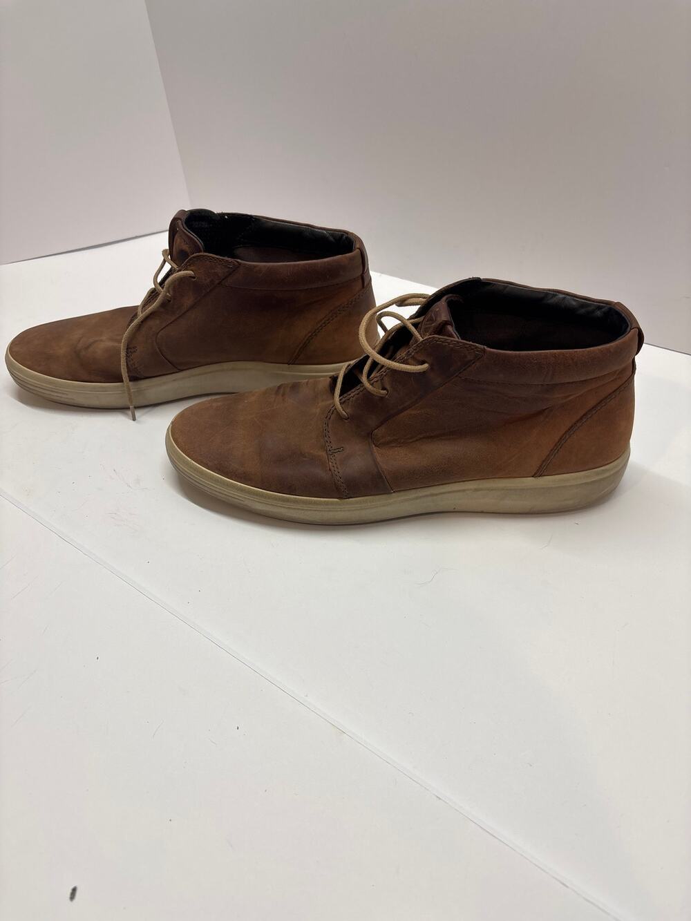 ECCO Soft 7 Men’s Size 10 Brown Leather Mid Top Sneakers 44037402280